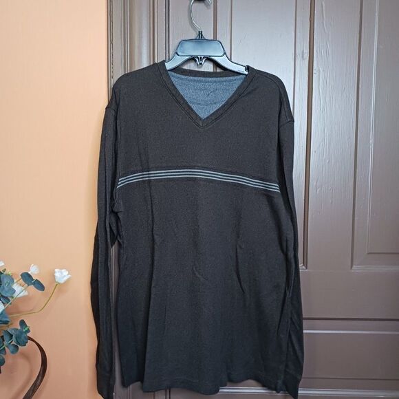 Van Heusen Men's M Brown V-Neck Long Sleeve Sweater - Picture 1 of 11